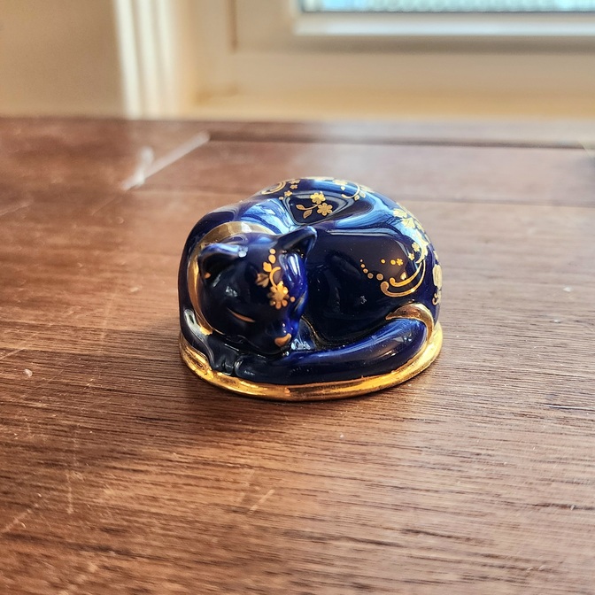 Franklin Mint Limoges cat